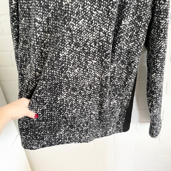 Anthropologie x Sandwich_ Fleece Sweater Pocket Blokecore Abstract print Black M - Picture 3 of 11